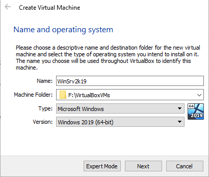 Windows Server VM VirtualBox