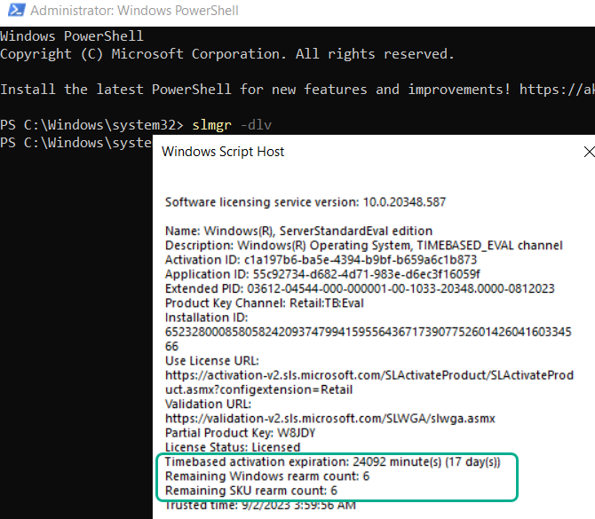 Extend trial period for Windows Server 2019/2022 Eval edition VladDBA